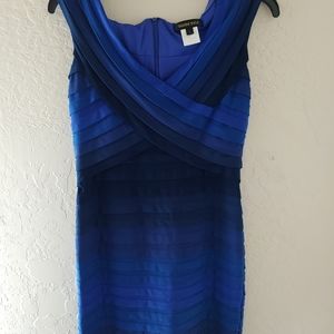 Trisha Shoji Ombre Blue Party Dress L